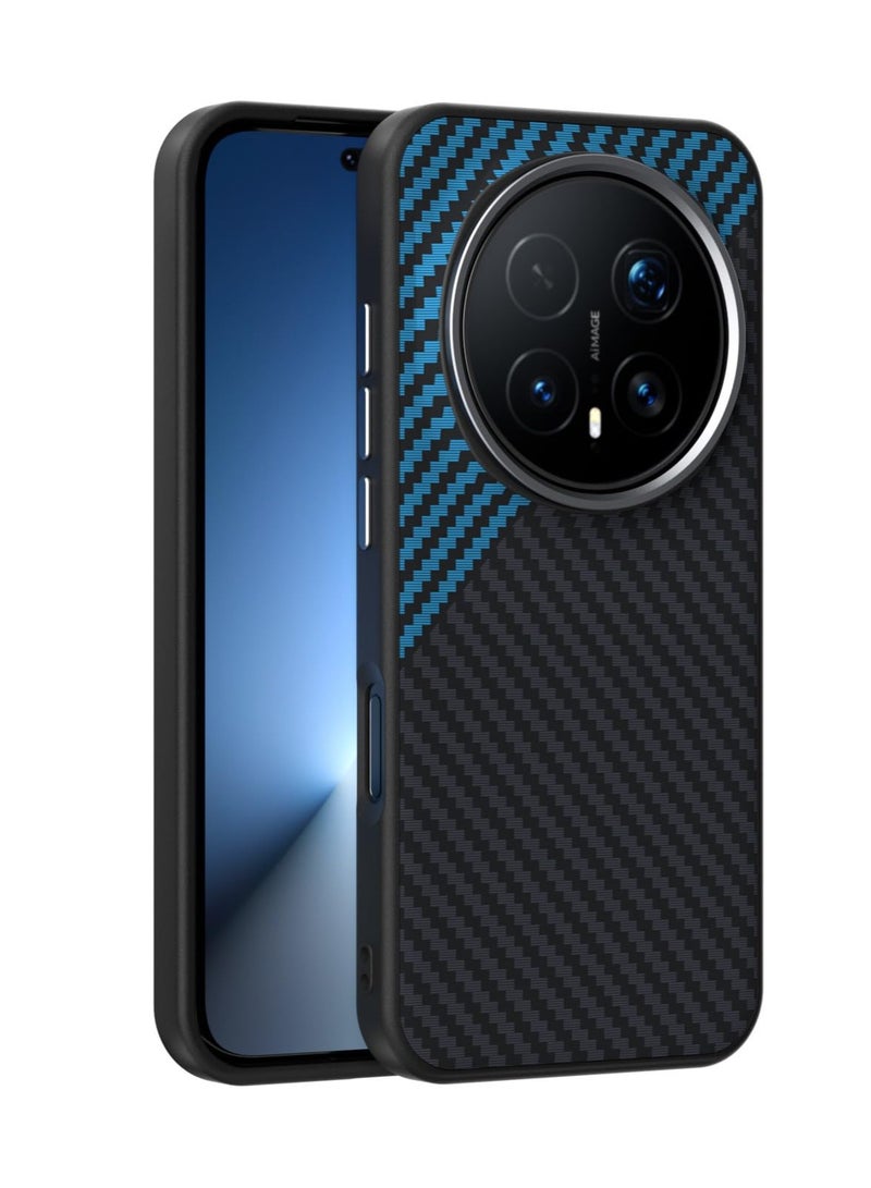 Magnetic Case for Honor Magic 8 Pro, 6D Micro-Embossed Carbon Fiber Texture Ultra-Thin Anti-Fingerprint Shockproof Protective Cover Support Wireless Charging